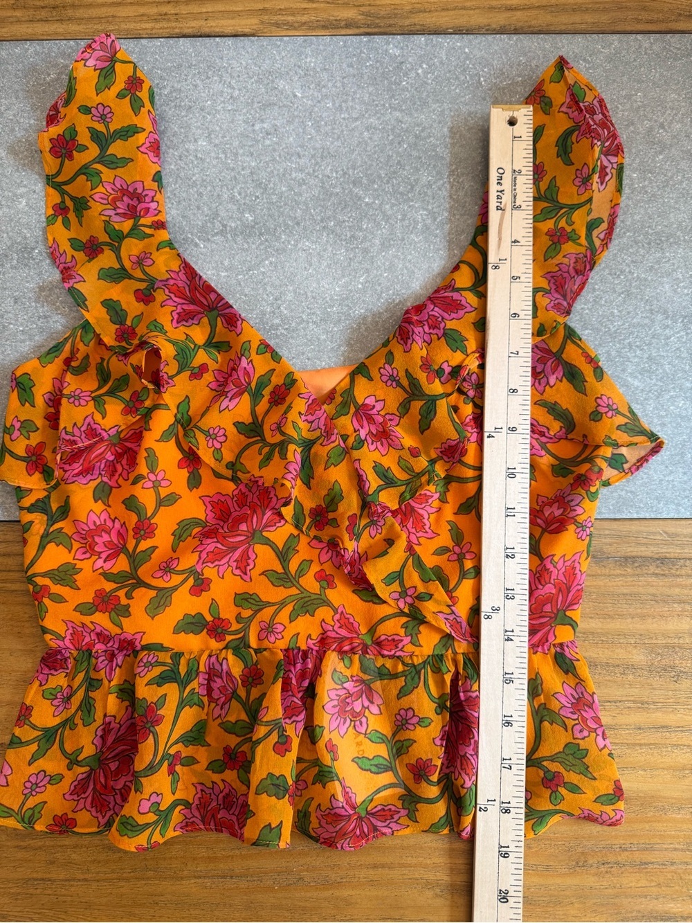 Veronica Beard Randa Top Silk Ruffle Peplum Floral Size 0 NWT - Picture 8 of 14
